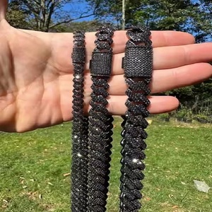 Cadena de eslabones de alta calidad chapada en oro amarillo de 14K y 18K personalizada Moissanite Diamond Iced Hip Hop Style Cadena cubana para hombres y mujeres - Product Image 3