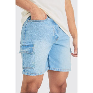 Shorts de Mezclilla para Hombre, Tela de Mezclilla Estructurada, Ecológica, Transpirable, Ropa Casual de Calle, para Uso Diario en Verano - Product Image 4