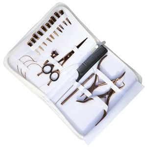 Kit pince d'extension de cheveux professionnelle en acier inoxydable avec pinces crocodiles et ciseaux - Product Image 2