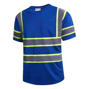 Venta al por mayor de camisetas de construcción de manga corta de alta visibilidad personalizadas de poliéster transpirable de seguridad de alta visibilidad Polo de trabajo reflectante - Product Image 2
