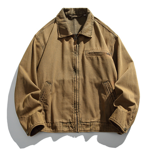 Veste de travail pour homme en toile épaisse respirante, col rabattu, bouton unique, multi-poches, printemps, polyester/coton - Product Image 3