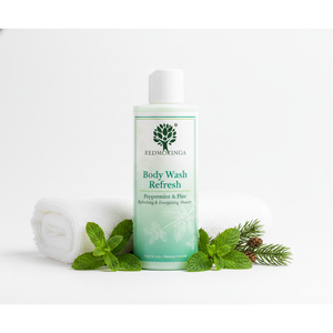 Gel Douche Rafraîchissant Menthe Poivrée & Pin 250ml Formule Naturelle pH Équilibré Lissant OEM Marque Privée D'Italie RedMoringa - Product Image 1