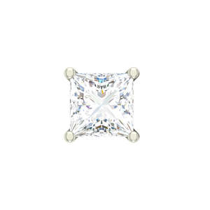 Boucle d'oreille clou carrée solitaire CLARA pour homme en argent sterling 925 de 6 mm, diamant taille princesse géométrique, cadeau pour hommes et garçons, 1 pièce - Product Image 1