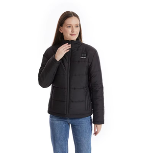 Veste matelassée à col montant d'hiver de conception OEM avec logo à l'avant Matériau respirant de haute qualité pour hommes - Product Image 2