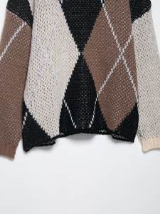 High Quality 100% Cotton Classic Solid Color Casual V-neck Knitted <b>Long</b> Sleeve Winter Front Logo Women's <b>Sweater</b> - Product Image 5