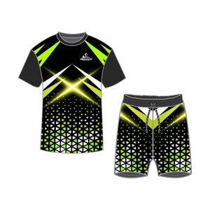 Conjunto de pantalones cortos de camiseta de sublimación de gran tamaño para hombre con camiseta estampada de verano con cordón suelto - Product Image 3