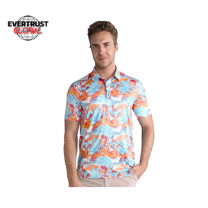 Polo de Golf de 180 gramos para hombre, diseño personalizado, 82% poliéster, 8% licra, tela de lona antiarrugas, patrón de impresión - Product Image 3