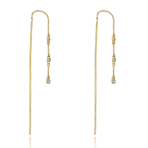 ต่างหูห้อยหินหลายสีเคลือบทอง925เงินสีเหลืองทองโทแพซสีขาว - Product Image 3