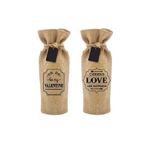 Bolsa de transporte de botellas de vino de yute elegante promocional al mejor precio, elegante bolsa de regalo ecológica para vino - Product Image 1