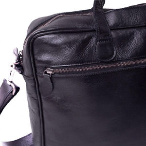 Sac à ordinateur portable en cuir fin moderne pour les professionnels, les étudiants, les voyageurs, style minimaliste décontracté, imperméable, motif géométrique, fermeture éclair - Product Image 5