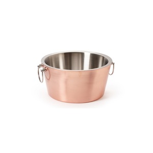 Bronze Color Copper Beverage Tub With Handle For Ice <b>Storage</b> Drinking Use Home Bar Garden Party Decorative Beverage Tub - Product Image 5