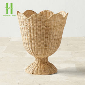 Florero decorativo de ratán tejido a mano Vieira minimalista de alta calidad, jarrón de mesa de ratán, OEM meticuloso de la fábrica de Vietnam - Product Image 6