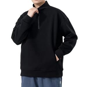 Excelente Sudadera Casual de Último Diseño al por Mayor con Media Cremallera, Manga Larga, Color Liso, Estilo Invernal Más Grueso - Product Image 5