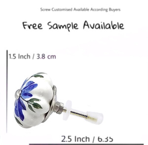 Hermosas Flores, perillas de cerámica de melón, herrajes de níquel para tocador, baño, armarios de almacén, manija de cajón para exteriores - Product Image 3