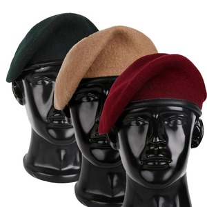 Bérets tactiques personnalisés 2025 100% laine Rouge Noir Vert - Product Image 3