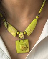 Collier en résine à perles simples décoratives, chaîne en corde classique faite à la main, multicolore, tendance, de haute qualité, artisanat bh
