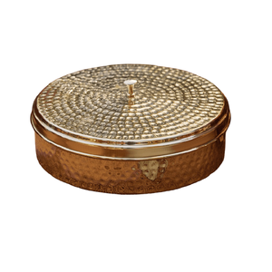 Boîte à épices ronde en laiton pour restaurants, vente en gros, compacte, avec couvercle décoratif, artisanale - Product Image 3