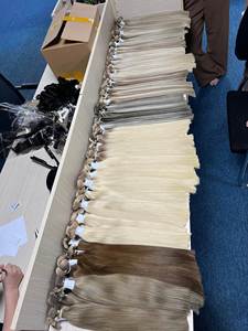 Virgin Double Drawn Remy Extensions de cheveux vietnamiens Ash Blonde Balayage pour Ombre Tape-In Style Cuitlce Cuts - Product Image 2