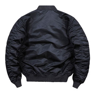 Veste bomber pour homme en cuir sur mesure en gros OEM, à épaules tombantes, mode, coupe ajustée décontractée - Product Image 2