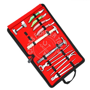 High Farrier Toolkit Hoof Cutter, Nipper, Nail Puller, Two Driving <b>Hammers</b>, <b>Loop</b> Knife with Hook, Green Wooden Handle Non-Slip - Product Image 1