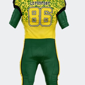 2025 dernière conception uniforme de Football américain pour hommes haute qualité séchage rapide Polyester respirant demi manches grande taille ensembles - Product Image 2