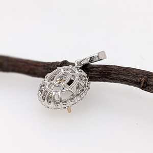 Plata de Ley 925, Impresionante Dije Semi-Montado con Doble Halo, Ovalado de 9x7mm, para Gemas Personalizadas, Accesorios para Diseño de Joyería - Product Image 6