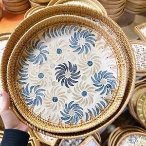 Juego de 2 bandejas redondas con incrustaciones, Juego de 2 bandejas redondas con diferentes patrones - Product Image 6