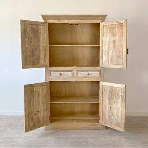 Mango <b>Wood</b> Handmade Handicraft Wardrobe <b>Storage</b> <b>Cabinet</b> Modern Design for Hotel Bedroom Use - Product Image 2