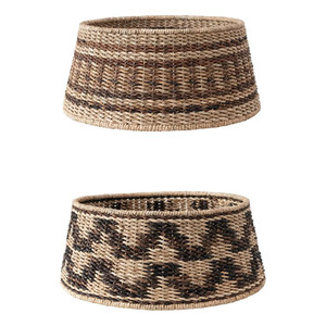 Collares de árbol de Navidad bohemios Decoración de árbol de Navidad Seagrass Falda de árbol plegable hecha a mano de Vietnam - Product Image 1