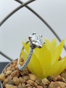 Bague de mariage en argent sterling 925 blanc certifié 14K 3 carats moissanite diamant ensemble de bijoux fins à la mode pour la fête de fiançailles - Product Image 6