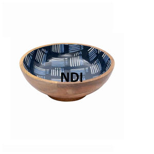 Tazón de madera para almacenamiento de frutas secas con acabado esmaltado y servidor de palomitas de maíz o sopa tazones de madera restaurante catering uso frutero - Product Image 1