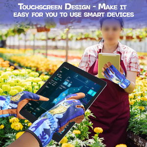Gants de jardinage en cuir avec écran tactile sur les doigts et paume rembourrée pour la plantation, le creusement, le désherbage et l'agriculture en serre - Product Image 6
