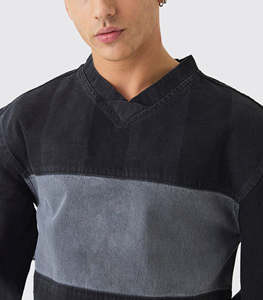 Peso pesado de gran tamaño personalizado serigrafiado Logo Drop Shoulder alta calidad 100% algodón cuello redondo Camiseta suelta para hombres - Product Image 2