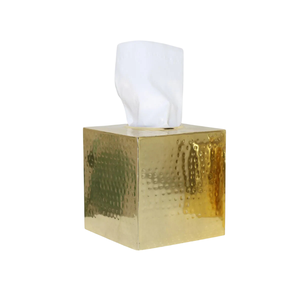 Modern Coffee Table Decoration ROSHAN HANDICRAFTS Handcrafted Eco-Friendly Hammered Gold Metal <b>Tissue</b> Box Napkin Holder Good - Product Image 1