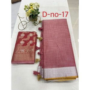 Saree-tela de lino de diseñador, tejido completo con hilo de Color bonito, ropa de fiesta informal, Saree tradicional - Product Image 2