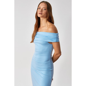 ETHIQUET ANKALA Robe à manches courtes et col Carmen pour femme - Product Image 3