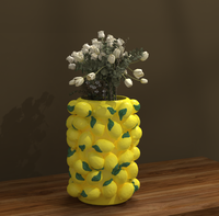 Vase en céramique et porcelaine de luxe, fait main, écologique, durable, design moderne du milieu du siècle, en forme de citron, vente en gros