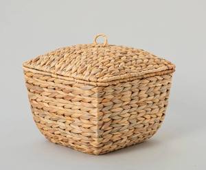 Panier de rangement rustique tissé en jacinthe d'eau écologique de haute qualité, couvercle, couleur personnalisée, multi-usages, maison, hôtel/restaurant - Product Image 5