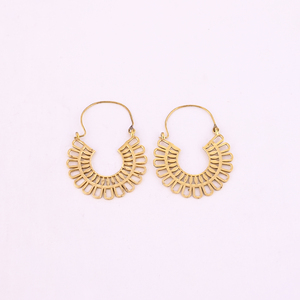 ต่างหูผู้หญิงทันสมัยชุบทองทองเหลืองทรงกลมทันสมัย - Product Image 1