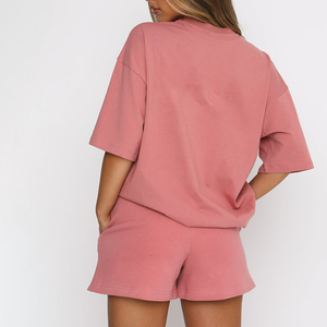 ผู้หญิงชุดสั้นสองชิ้นขนาดใหญ่Teeเสื้อผ้าฝ้าย100%เหงื่อกางเกงขาสั้นขนาดบวกสบายๆLoungewear Joggerผู้หญิงฤดูร้อนชุด - Product Image 3
