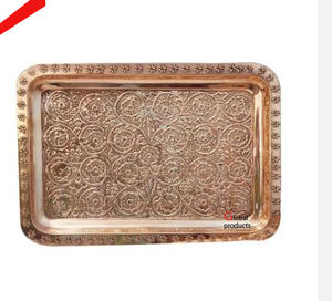 Bandeja de Servicio de Diseño Metálico con Acabado Dorado de Estilo Clásico para Hotel, Restaurante y Bar - Product Image 5