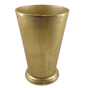 Home Decoration Metal Flower <b>Vase</b> <b>Set</b> of 2 Rough Nickel Gold Color Aluminium Flower Pot for Living Room & Wedding Decoration - Product Image 3
