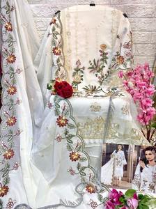 Calidad superior indio pakistaní señoras césped Shalwar Kameez trajes OEM servicios al por mayor vestido de red de lujo de las mujeres para el desgaste étnico - Product Image 5