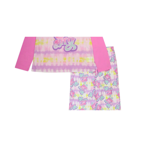 Set Pigiama e T-shirt in Cotone 100% per Bambina, 2 Pezzi, Rosa, Taglia 4, per Autunno Primavera Inverno - Product Image 3