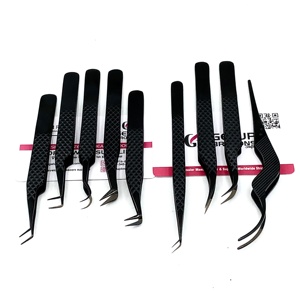 Pince à épiler pour extensions de cils GETUP BROSONS IMPEX en acier inoxydable avec pointe lisse, logo personnalisé, durable et prise en main parfaite, longueur 10 mm - Product Image 1