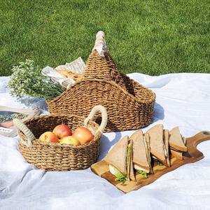 Cesta de recolección de flores de algas marinas de un solo Mango, cesta de picnic, cesta de cosecha, cesta tejida de moda para almacenamiento de Pascua - Product Image 4