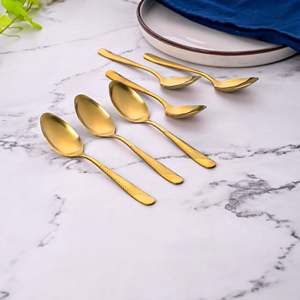 Set of 6 Sunlit Gold Tea <b>Spoons</b> Premium <b>Coffee</b> & Tea Tools - Product Image 2