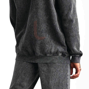 High Street Premium acid wash <b>Tracksuit</b> Men's Plus Size Gym Jogger Sweat suit Set Acid Wash Hoodie Set - Product Image 5