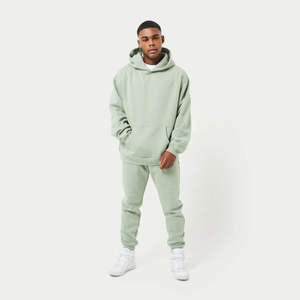 Hot Selling <b>Green</b> Color Winter <b>Hoodies</b> For <b>Men</b> 100% Cotton Fabric Drop Shoulder Long Sleeve Pullover <b>Men's</b> <b>Hoodies</b> & Sweatshirts - Product Image 3