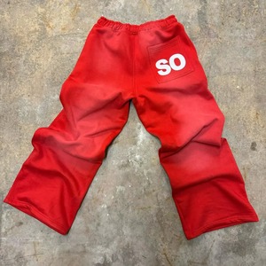 Pantalons de survêtement décontractés personnalisés de haute qualité en coton, lavage à l'acide, froissés, taille élastique, imprimé en soie superposé, pour hommes - Product Image 3